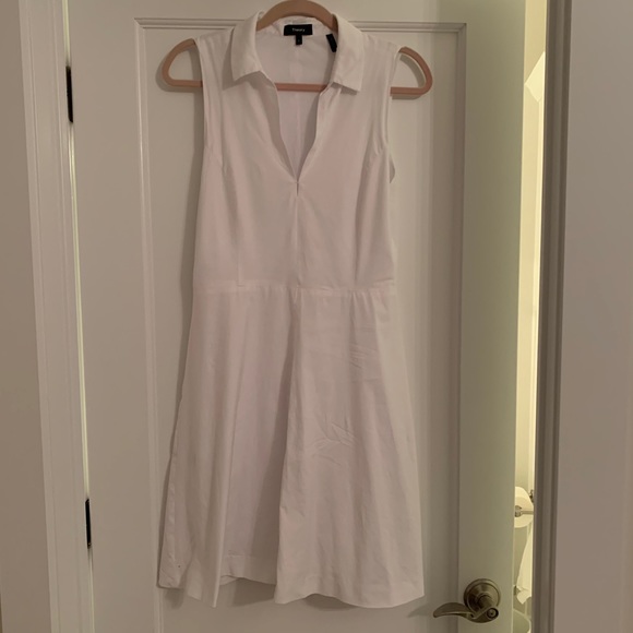 NWOT Theory Fit and Flare White Collared Dress - Picture 3 of 5